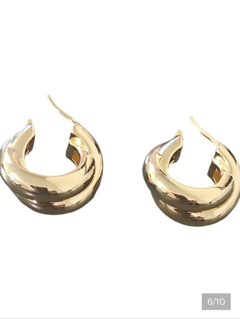 NWT Simone The Label 18k Gold Plated Tube Hoop Earring